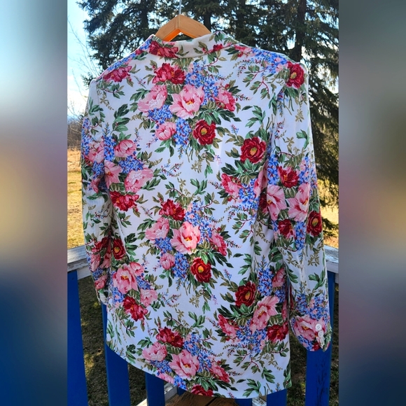 Vintage linen floral blazer - Picture 4 of 4